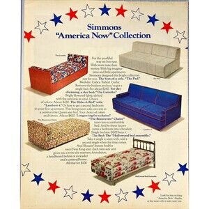 Simmons Furniture "America Now" Collection - Just For You!" Vtg Print Ad 1970